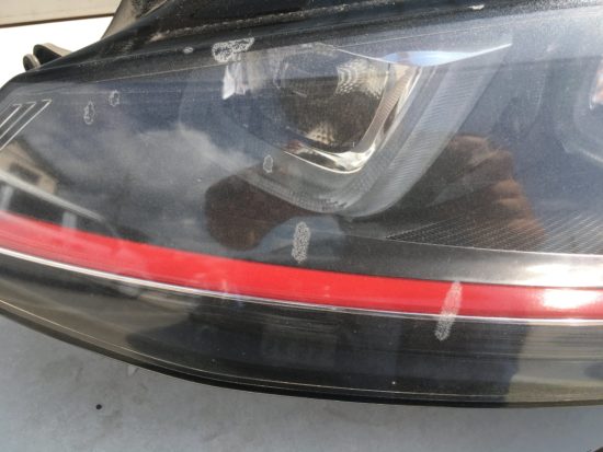 VW ゴルフ7 ヘッドライトクラック除去（プロテクションフィルム 